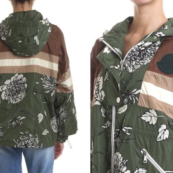 Moncler Floral Print Rain Jacket - Style Meets Function in Every Drop - Picture 2 of 11